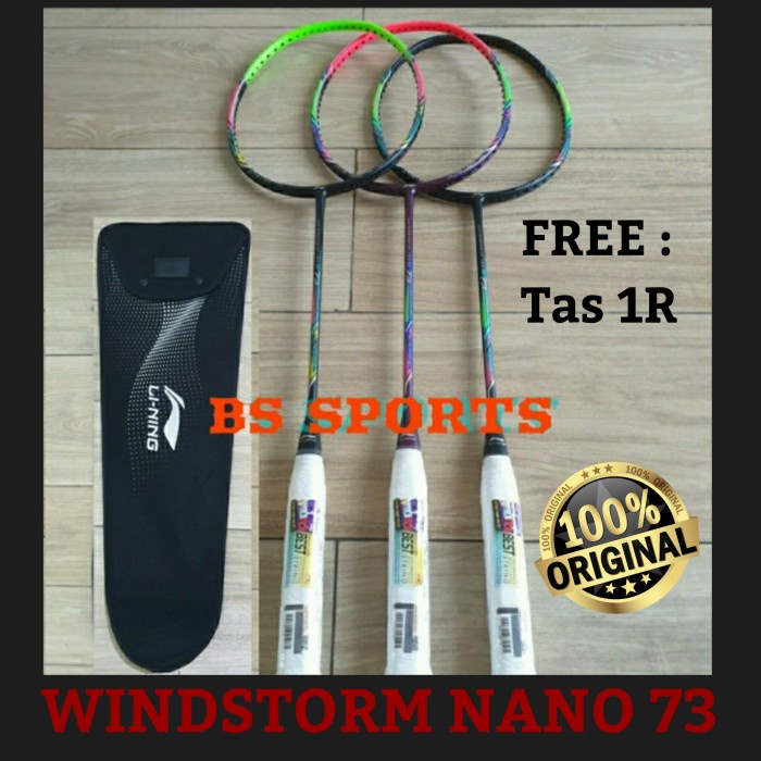 Raket Raket Badminton Raket Lining Windstorm Nano 73 Original