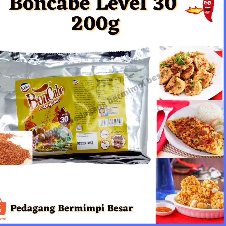 

SALE✅Boncabe Level 30 200gr | Bon Cabe | Cabe Bubuk | Cabai Bubuk|RA5