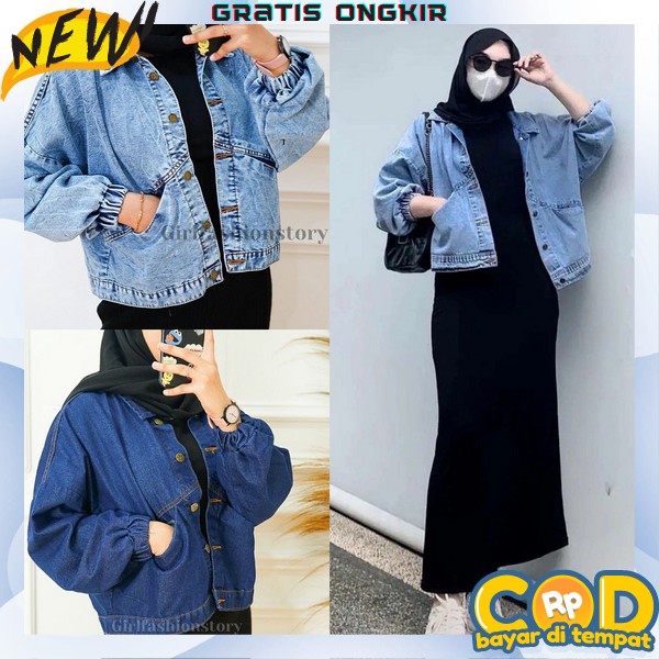 Jaket Wanita Jeans Oversize Import Jins Jacket Lepis Cewek Jumbo Crop Jaket Jeans Jaket Denim Cewek 