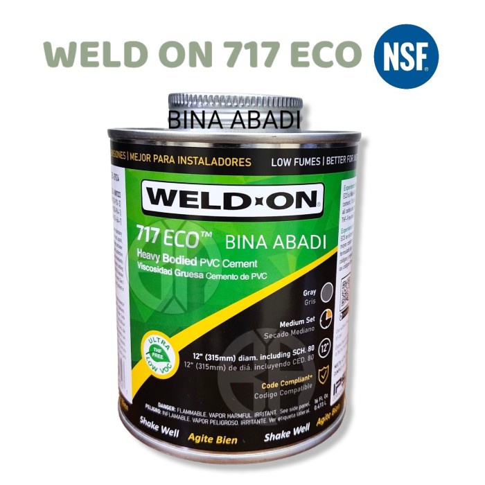 

Lem Pipa PVC Weld On ECO 717 size 473 ml