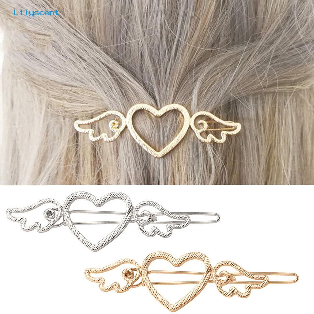 Jepit Rambut Bentuk Hati Hollow Bahan Alloy Gaya Vintage Untuk Wanita