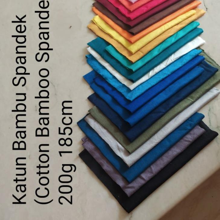 *Harga Grosir* Bahan Kain Kaos Polos Katun Bambu Spandek (Cotton Bamboo Spandex) ....