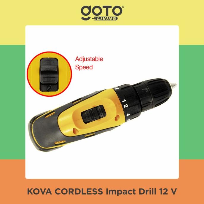 Kova Mesin Bor Baterai Tangan Cordless Drill 12V