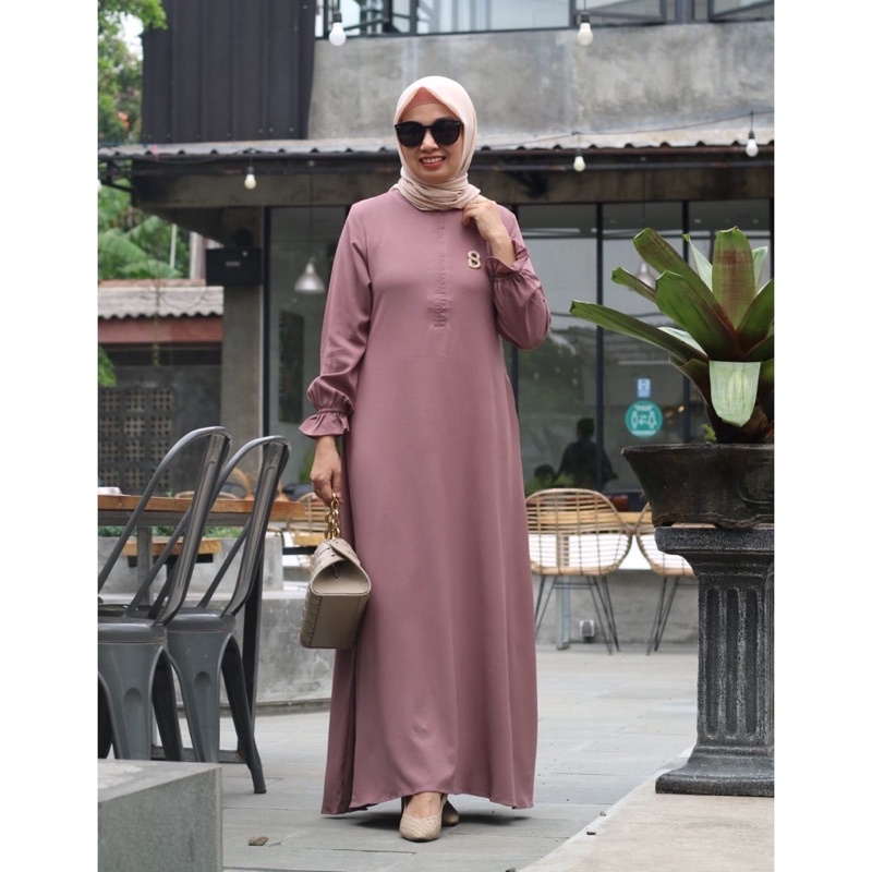 hafsah dress gamis polos simpel elegan Muslim