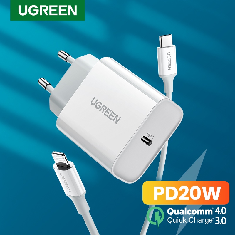 【Stok Produk di Indonesia】Ugreen Kepala Charger USB Tipe-C QC 4.0 3.0 20W QC4.0 QC3.0 Fast Charging Untuk iPhone 14 13 12 8