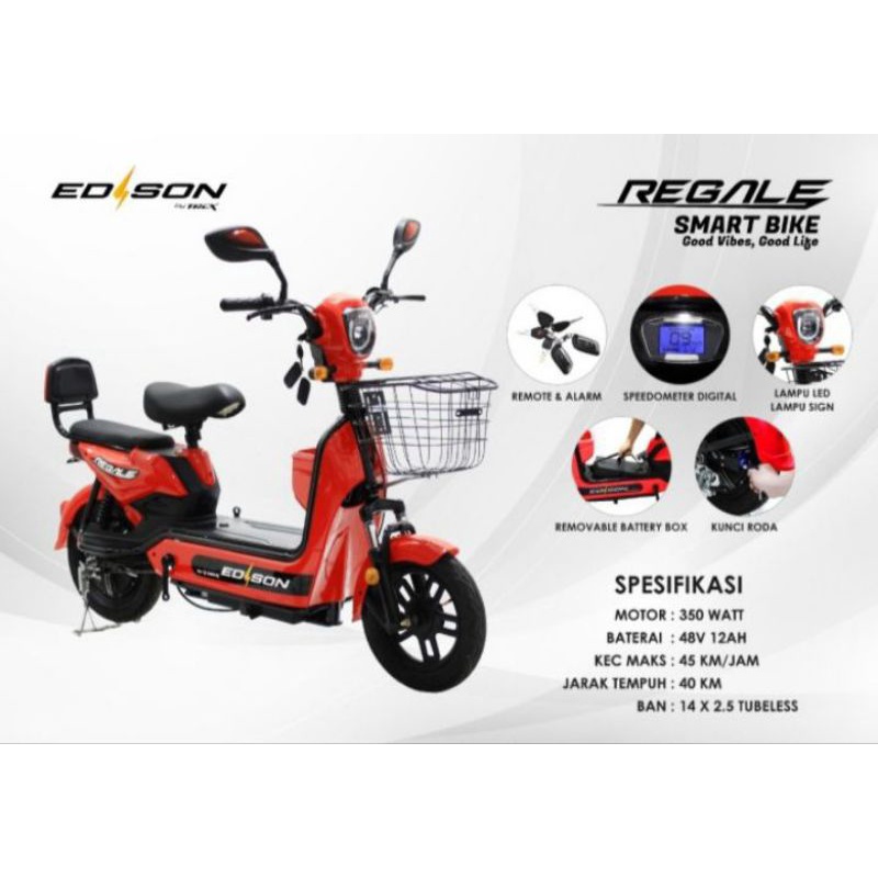 PROMO GRATIS ONGKIR Sepeda Listrik EDISON REGALE BY TREX Electric E-Bike 350 watt