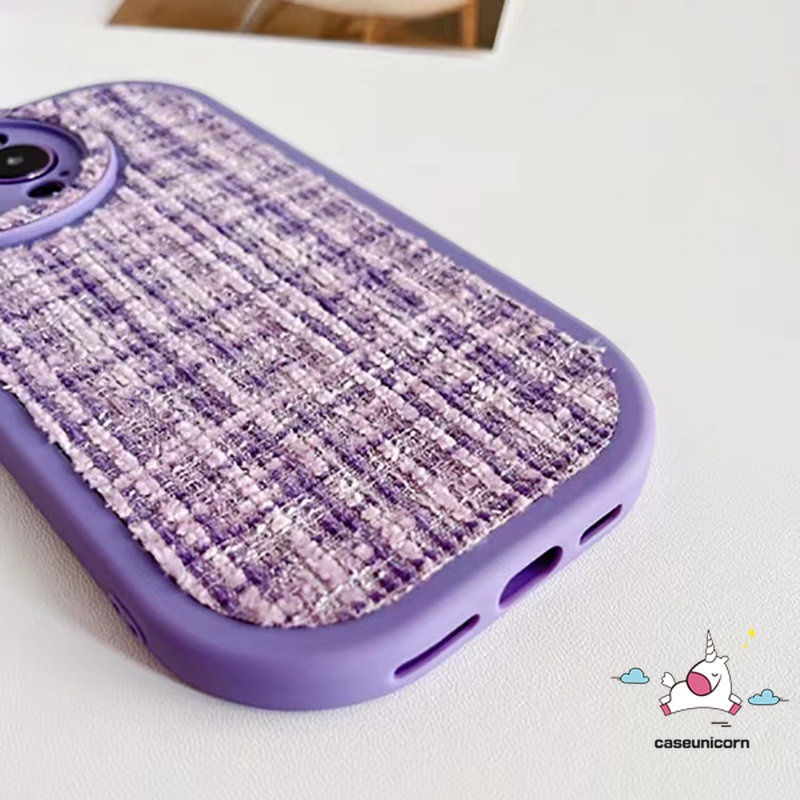 Soft Case Bahan Kulit Tekstur Anyaman Warna Permen Untuk iPhone 11 Pro Max XR 7Plus 8Plus 7 8 14 Plus 12 13 14 Pro Max SE