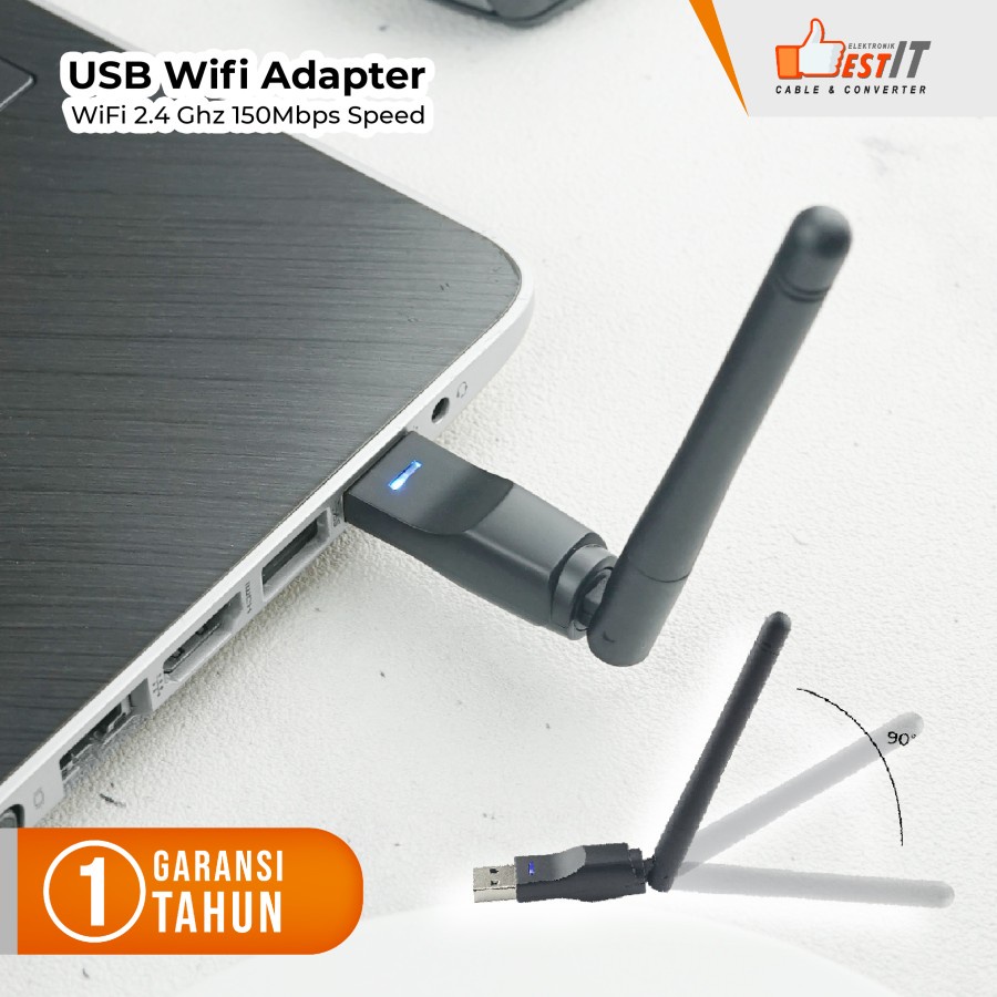 USB Wifi Dongle Wireless Adapter 802.11N 150Mbps Antena M-TECH