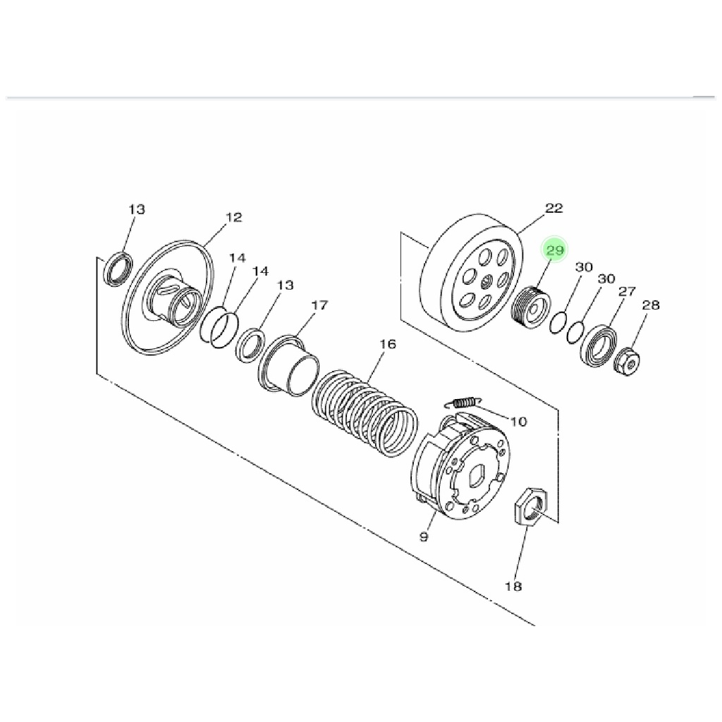 BOSH BOS SPACER UJUNG AS PULI PULLY PULY CVT BELAKANG XEON LAMA KARBU ORIGINAL YGP 44D-E7649-00