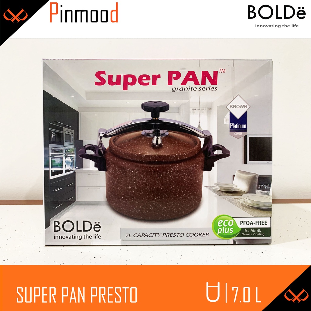 BOLDE SUPER PAN PRESTO  [ 7 LITER ] GRANITE COATING SERIES / PANCI PRESSURE COOKER COKLAT