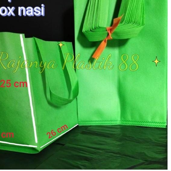 

tas spounbond,goodie bag dus/box nasi 26x40x25 polos
