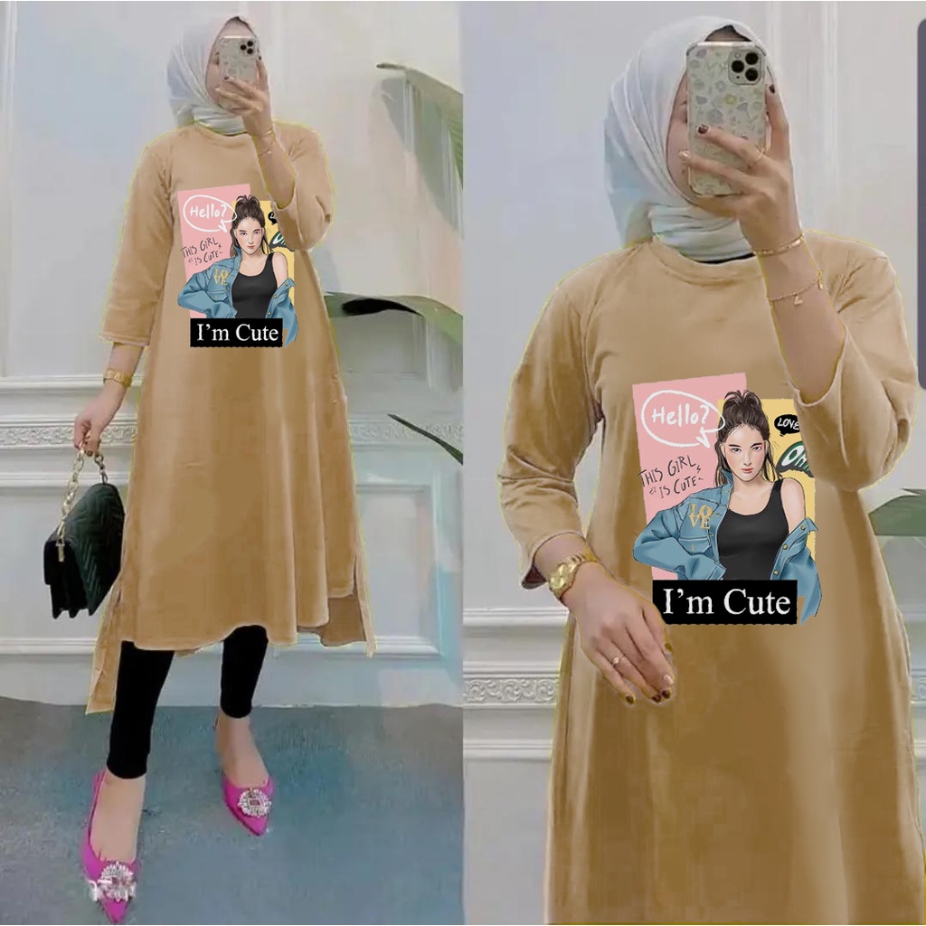 Tunik ZOVA Scuba Premium Printing Fit XXL Long Dress Penguin