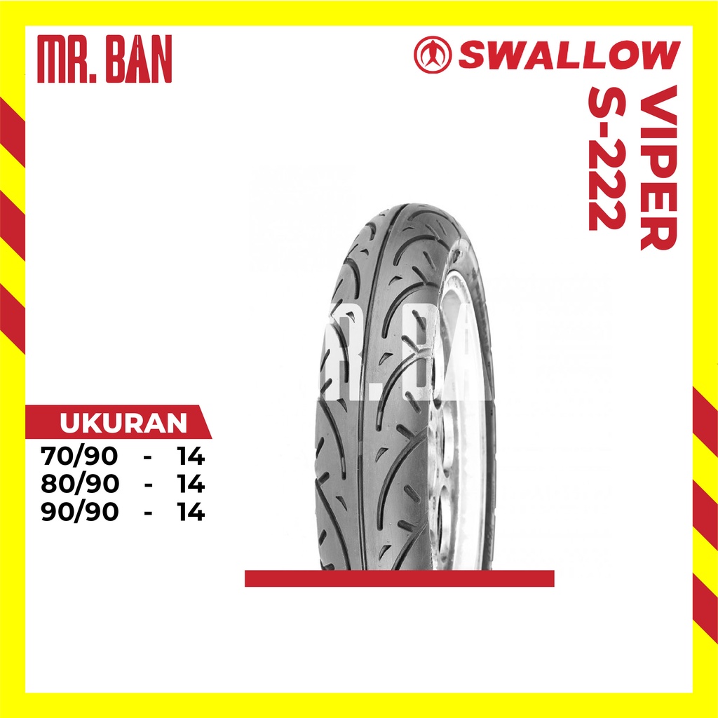 BAN MOTOR MATIC RING 14 SWALLOW VIPER S-222 TUBLES 70/90 80/90 90/90 TL DEPAN BELAKANG | BEAT | VARI