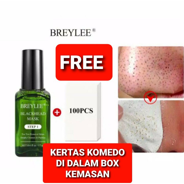 [BPOM] BREYLEE Tea Tree Blackhead Mask (STEP 1) - Pengangkat / Pembersih Komedo , Masker hidung (17ml)