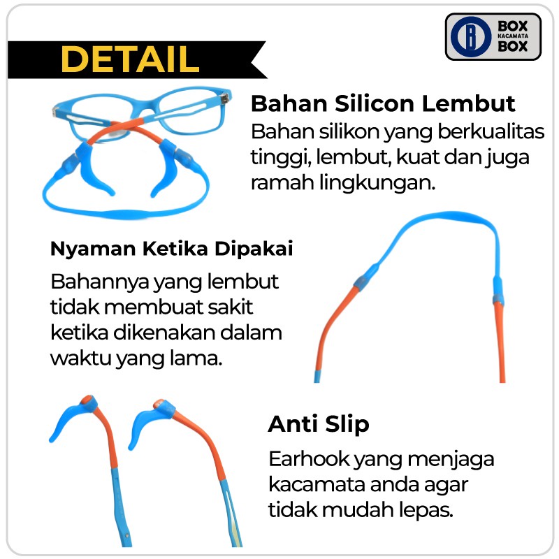 Earhook 2in1 Penyangga Kacamata Anti Slip Silicone Lembut dan Nyaman Trendy Strap Glasses