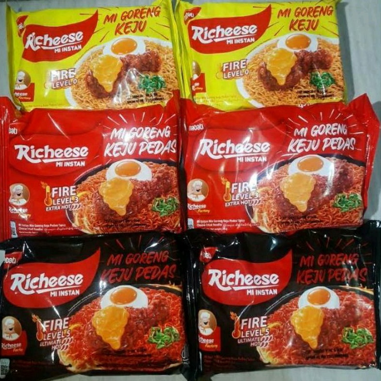 VIRAL MIE RICHEESE PEDAS LV 0, 3, 5 LENGKAP TERMURAH BERANI COBA MIE INSTAN RICHEESE