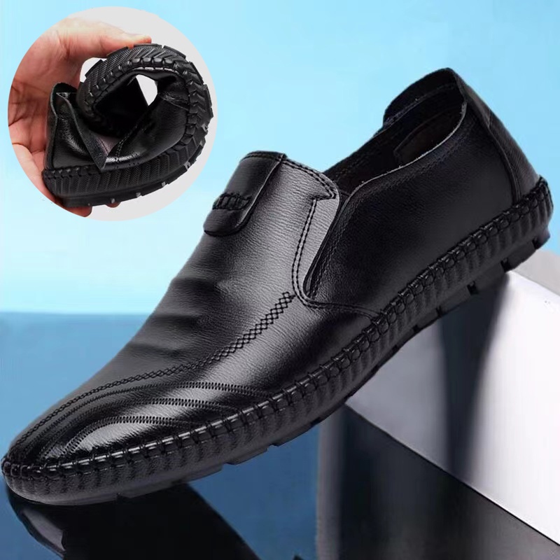 Highland Sepatu Pantofel Pria Formal Kulit Sintetis Slip on Sepatu Kerja Kantor IMPORT MC403