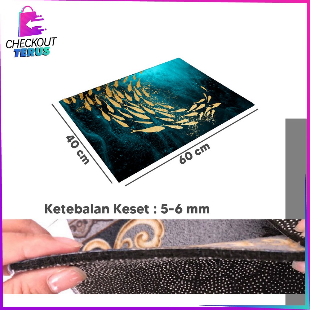 CT C734-C738 Keset Kaki Motif Karpet Permadani Uk 40X60 Keset Kamar Mandi Bunga Karakter Anti Slip Keset Kaki Eropa Classic Flower Import