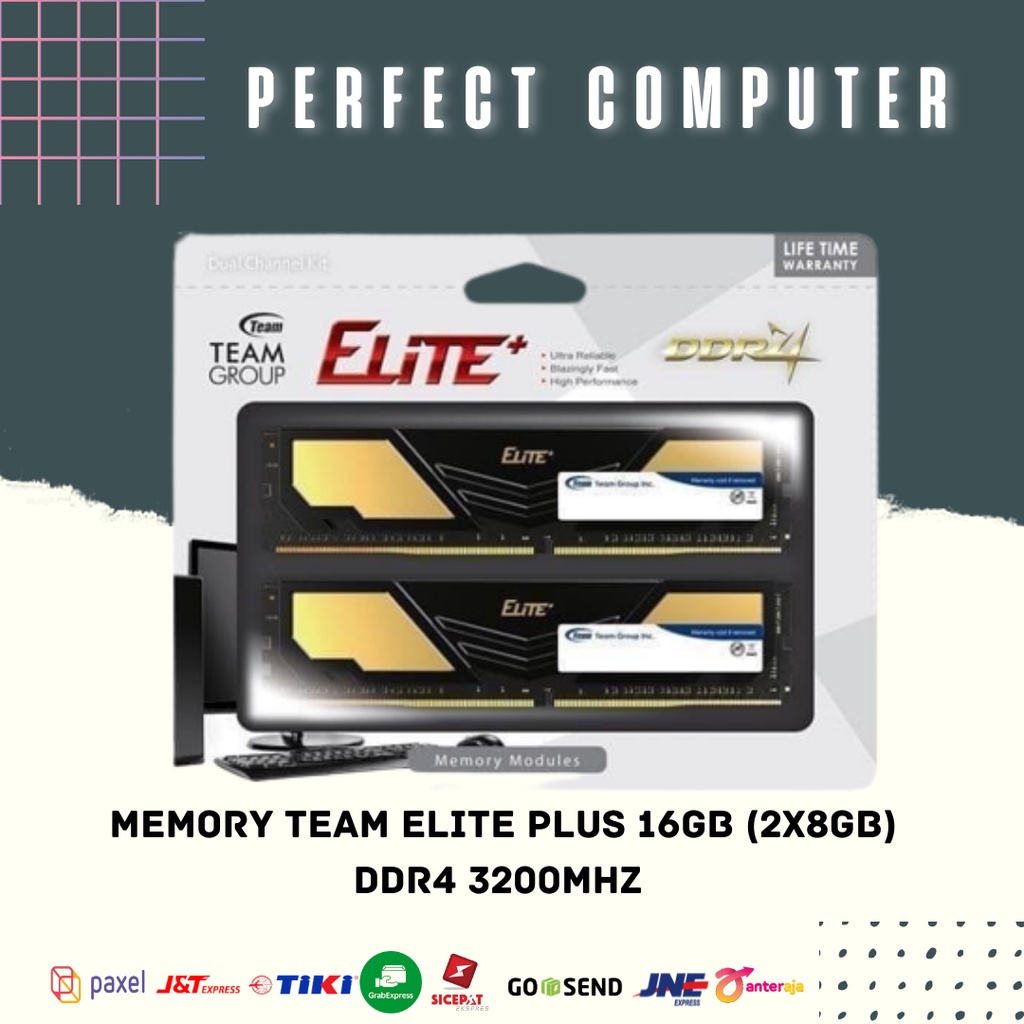 Memory TEAM Elite Plus 16GB (2x8GB) DDR4 3200Mhz Resmi