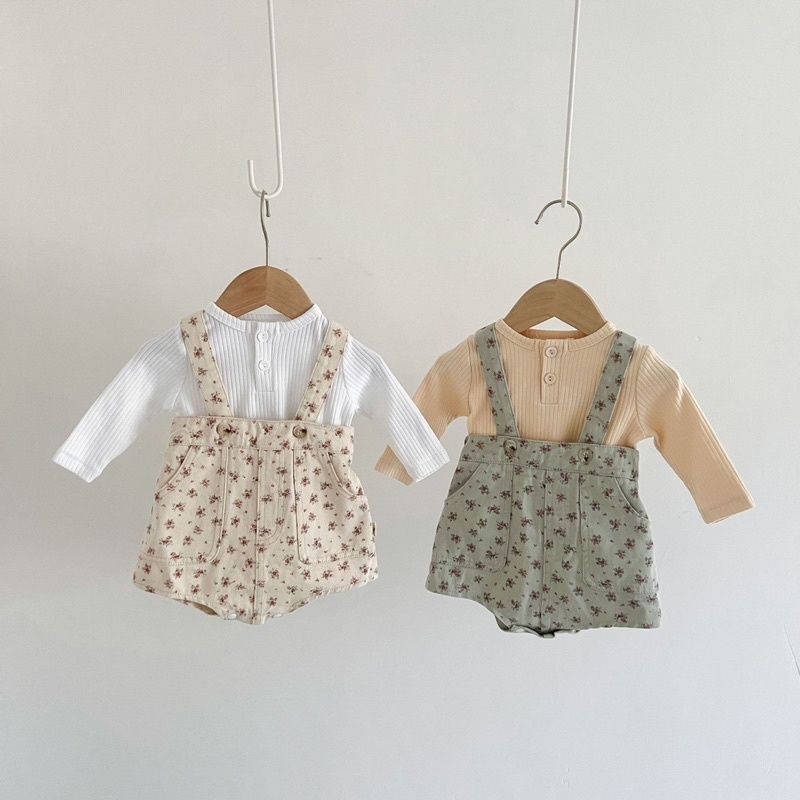 Flower short overall bayi anak perempuan