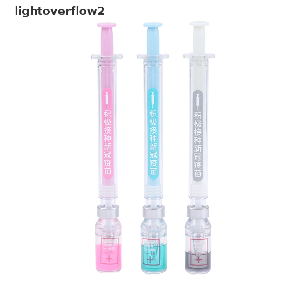 (lightoverflow2) 2pcs / Set Bolpoin Model Dorong / Tarik Untuk Kantor