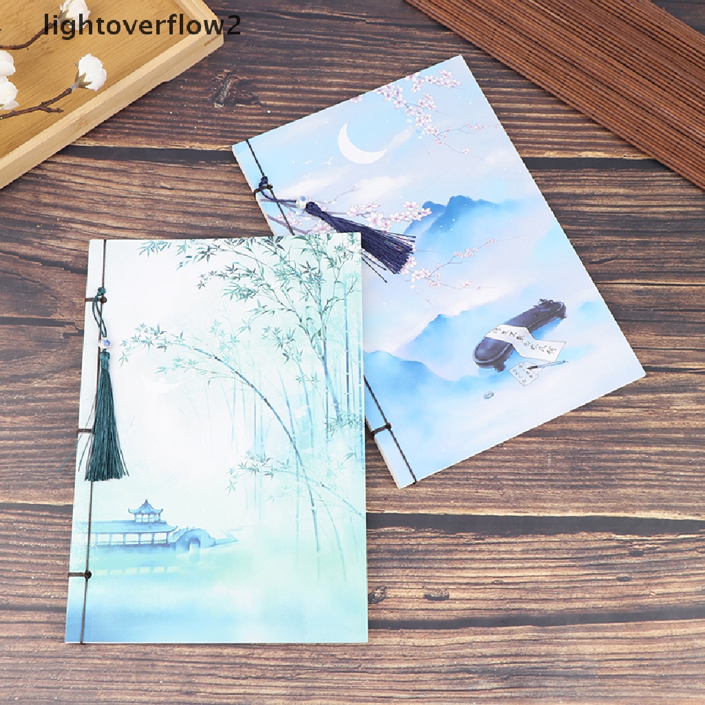 (lightoverflow2) Buku Notebook / Catatan / Diary Hardcover Gaya Cina Retro Aksen Rumbai