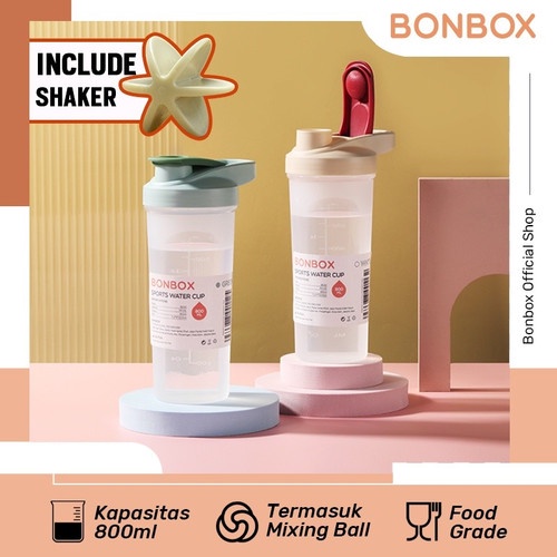 Botol Minum Shaker BONBOX Tumbler Botol Sport Tahan Panas 800ML