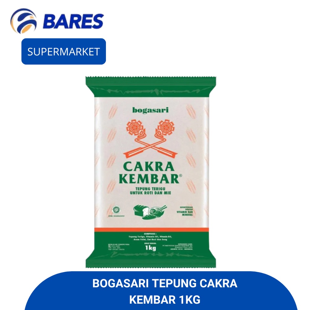 

Bogasari Tepung Terigu Cakra Kembar 1 Kg