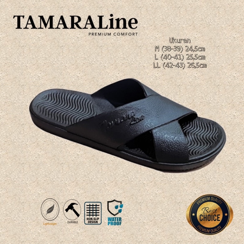 Sandal Selop Slide Slip on Karet Pria Dewasa / Remaja - TAMARALINE 227 / Bahan Premium Lentur Empuk Ringan Kuat Anti Slip Anti Air / Model Sandal Casual Santai Rumah Hotel Outdoor Kamar Mandi Murah Original