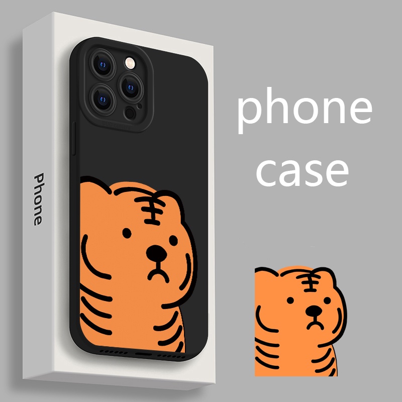 Soft Case Silikon TPU Motif Harimau Untuk IPhone 14 13 12 11 Pro X XR XS Max Plus