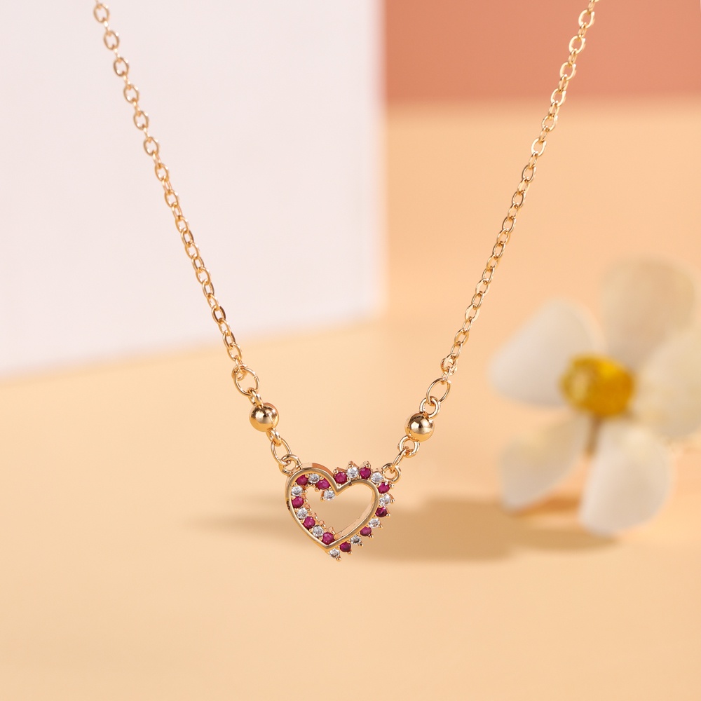✅COD Kalung Titanium Wanita Fashion Perhiasan Emas Nama Dewasa Aksesoris Rantai Berlian Hati Liontin Anti Karat D066-D074