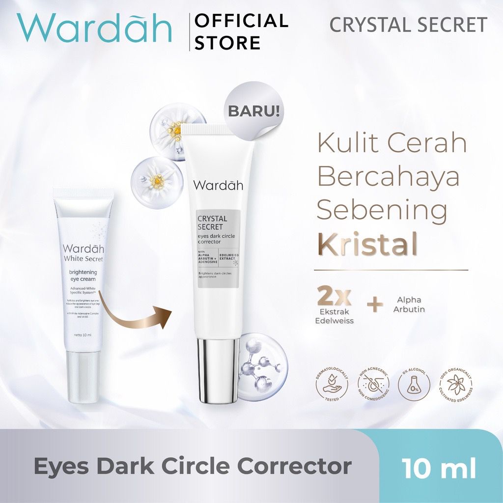 Wardah Crystal Secret Eyes Dark Circle Corrector 10 ml (krim mata pencerah)