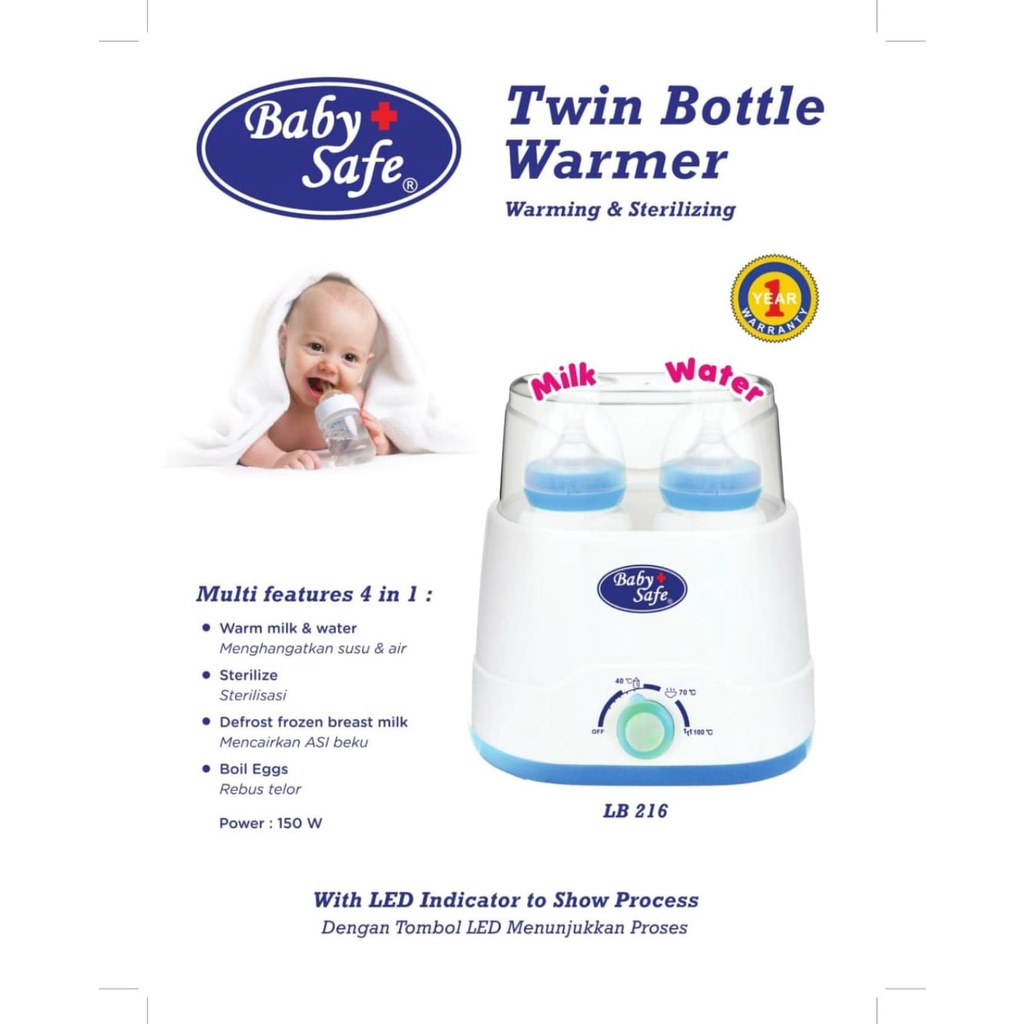 Baby Safe Twin Bottle Warmer LB216