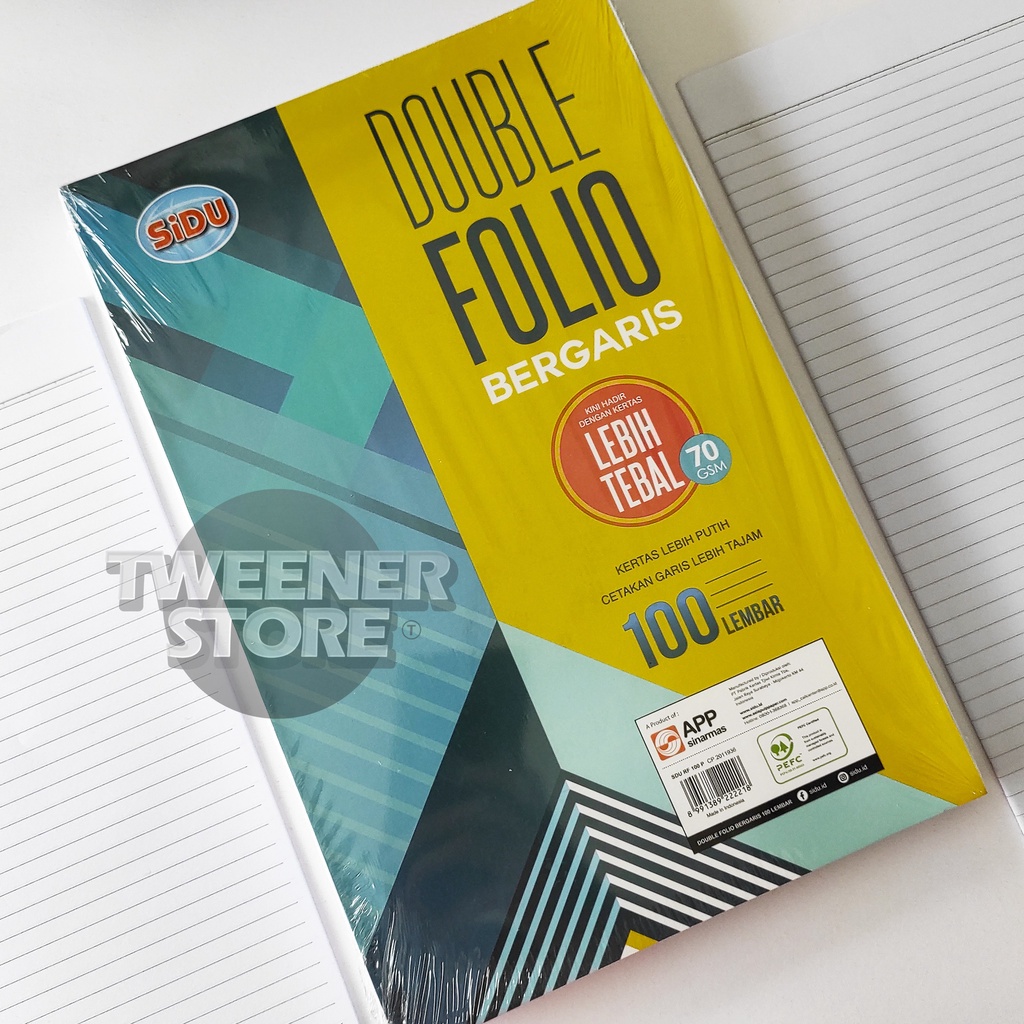 

(1PACK) SIDU Kertas DOUBLE FOLIO Bergaris | 1Pack isi 100 Lembar