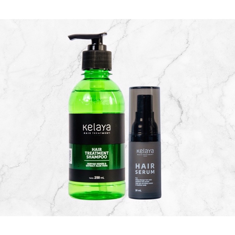 KELAYA Hair Treatment Shampo250ML/Treatment Minyak Kemiri50ML/Hair Serum20ML
