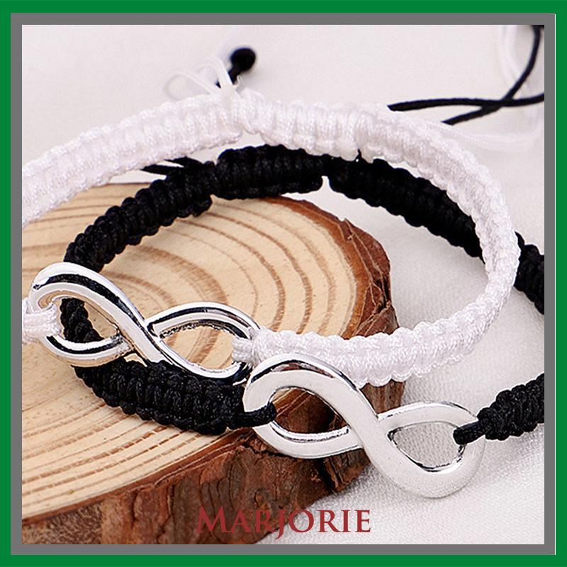 1pc Gelang Tali Handmade Desain 8 Infinity Untuk Pasangan S-MJD