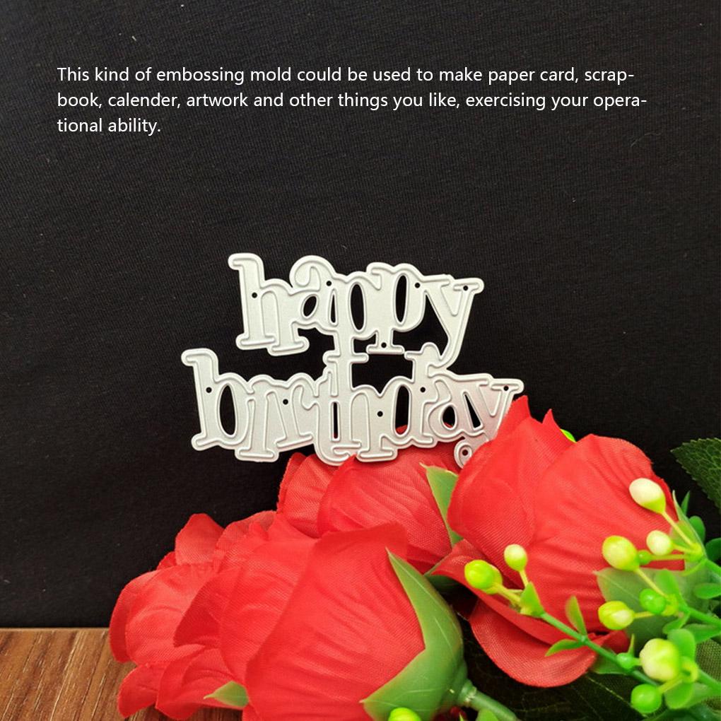 Craft cutting dies cut die Cetakan Happy birthday Huruf Scrapbook Kertas craft Cetakan punch Stensil Mati