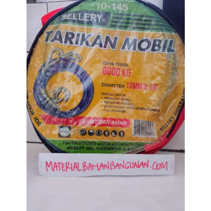 Tali Derek Tali Tarikan Mobil Derek 6 Ton 10 Mm Kawat Pengait Darurat Kendaraan