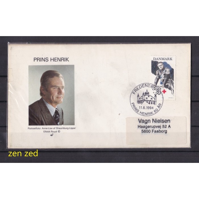 

A075 Perangko FDC SHP Denmark 1994 Red Cross - Prince Henrik 1 Pcs