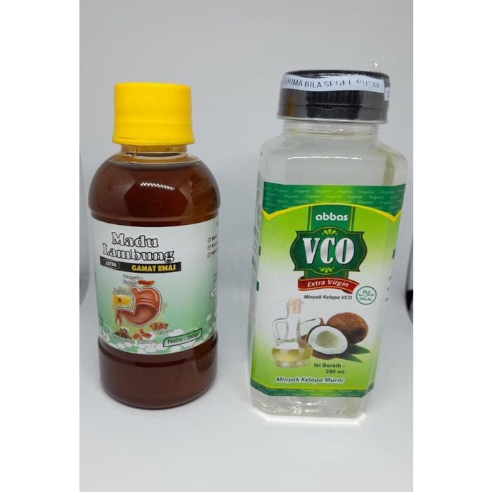 

PAKET EXTRA VIRGIN COCONUT OIL VCO ABBAS 250ML+ MADU LAMBUNG ABBAS AMPUH