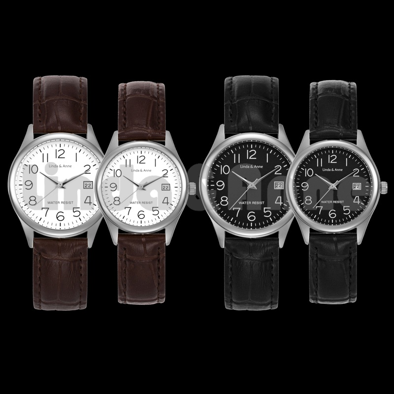 Jam Tangan Wanita Dan Pria Luminous Analog Couple Quartz Standard Anti Air Strap Pu Leather