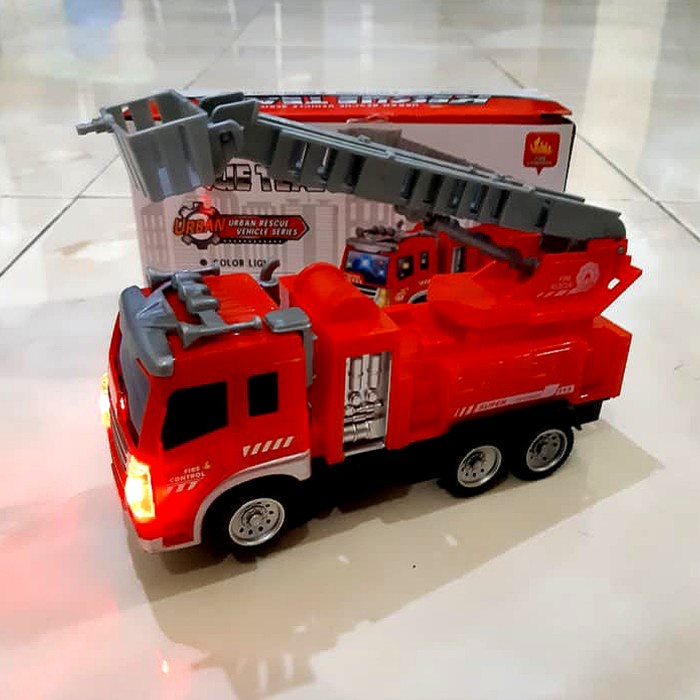 Cuci Gudang Mainan Miniatur Truk Pemadam Kebakaran Berjalan Bump Go Fire Truck Hot Sale