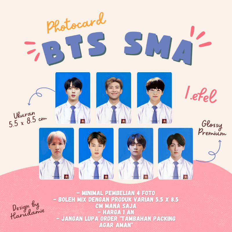 PHOTOCARD BTS SMA 5.5 X 8.5 CM