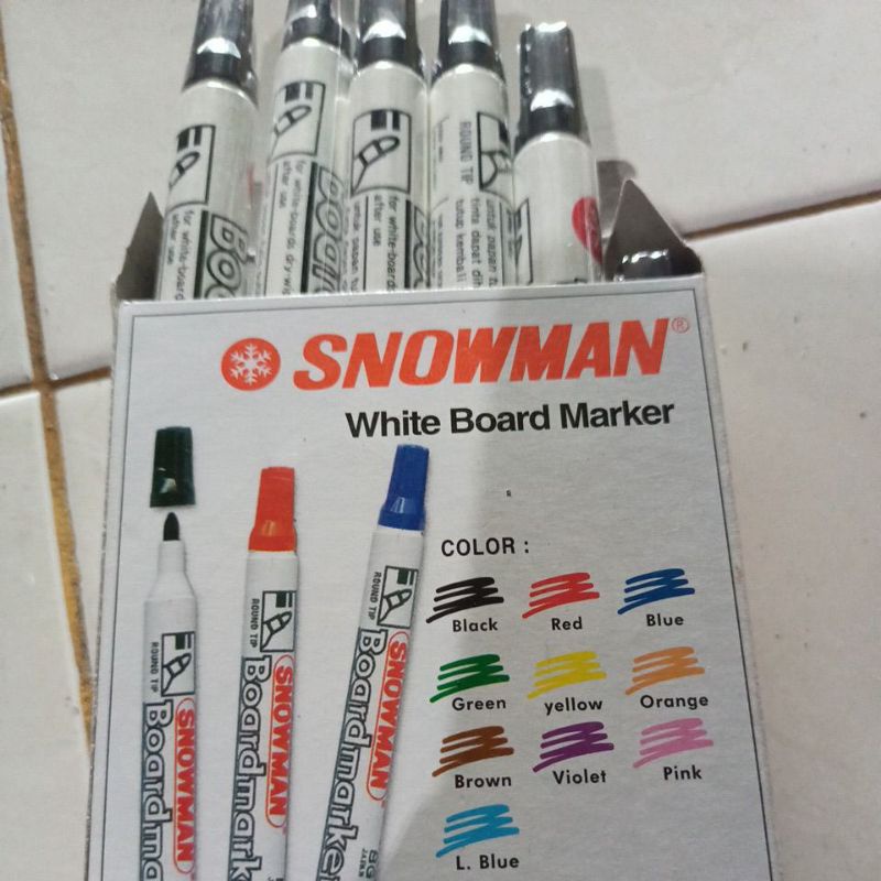 

snowman white board marker black