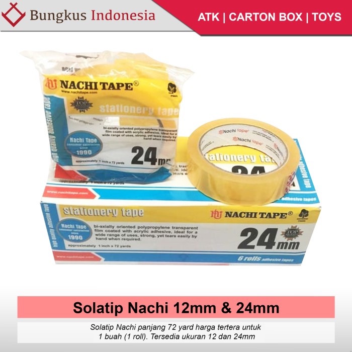 

SATUAN Solatip Nachi 12mm dan 24mm Solasi Lakban Kecil - 12mm