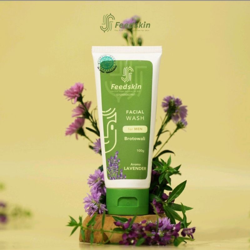 FEED SKIN FACIAL WASH BROTOWALI AROMA LAVENDER  untuk Pria, Laki-laki Sabun Cuci Muka 100% Bahan Ala