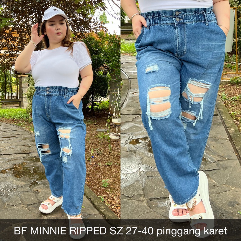 CELANA JEANS WANITA BF MINNIE RIPPED-SYSCLOTHIER