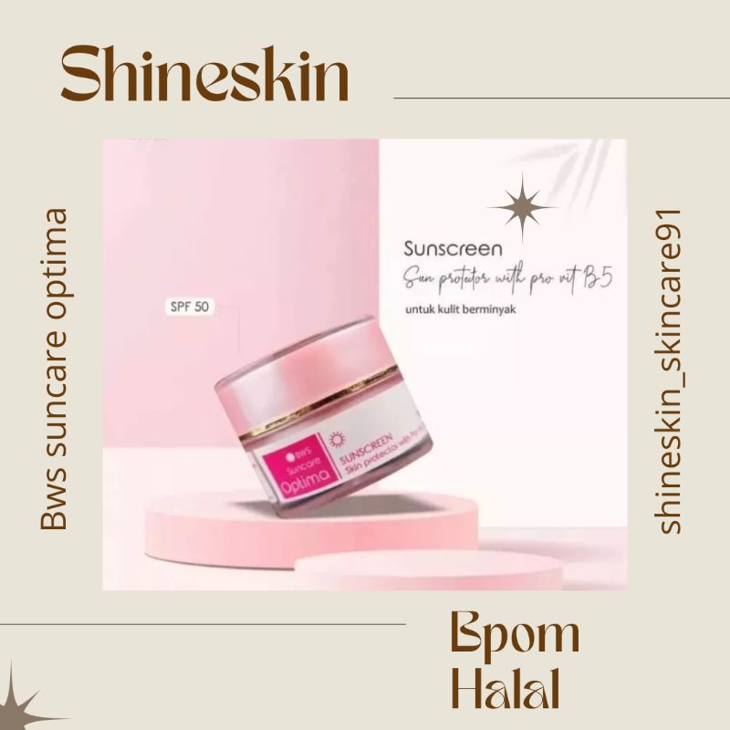 SHINESKIN SUNCARE OPTIMA PINK SUNSCREEN KRIM SIANG SPF 50