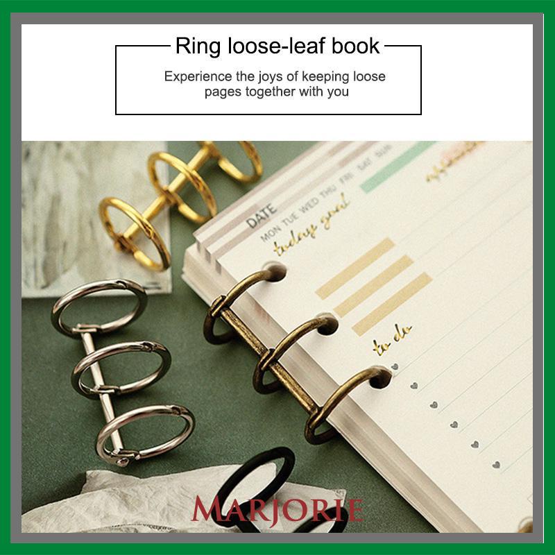 3-hole Metal Clip Movable Open Desk Calendar Book Rings Loose-leaf Binder-MJD