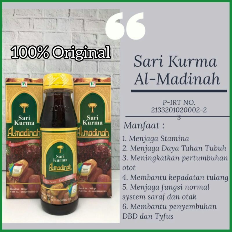 

Sari Kurma Almadinah 365g - Sari Kurma Murni - Sari Kurma Al Madinah Original - Sari Kurma Terbaik Sahara